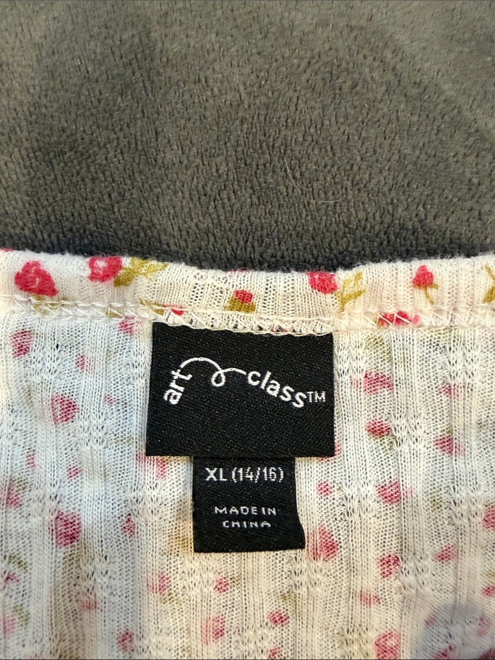 art class White Button-Front Top with Pink Floral Print - Picture 2 of 2